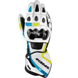 GUANTES SPIDI CARBO 3 LEATHER BLANCO/AZUL/FLUOR